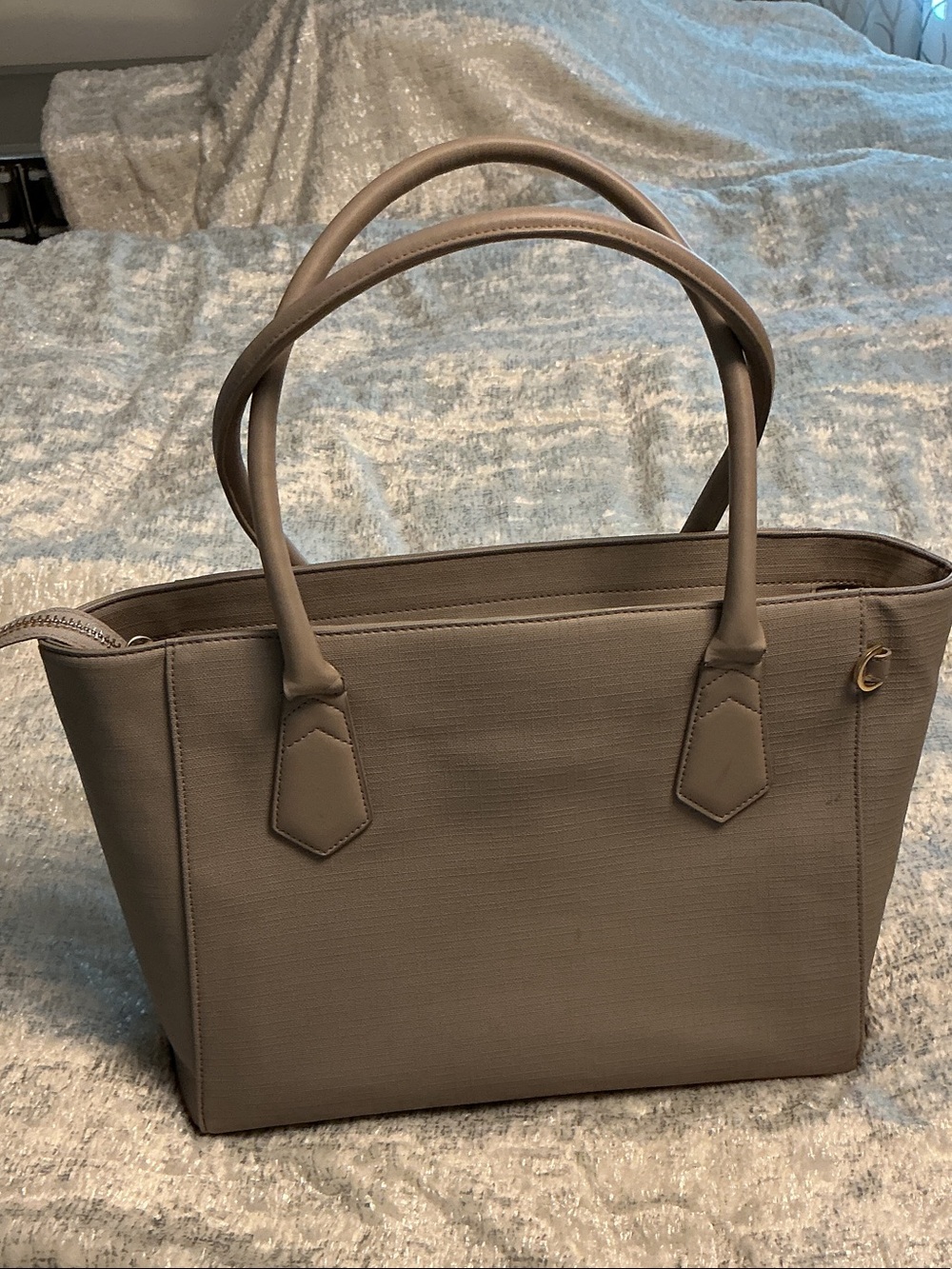 Dagne Dover Taupe Structured Tote